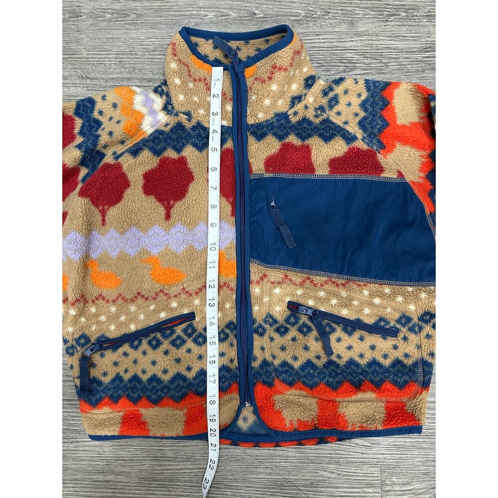 Urban Outfitters Fleece Jacket Womens XS Fair Isle Aztec Trees Ducks Full Zip - Picture 5 of 8